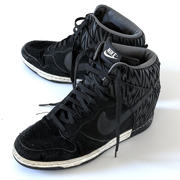 Women's Dunk Sky High Print - Black - Size 10 - Picture 1 of 5